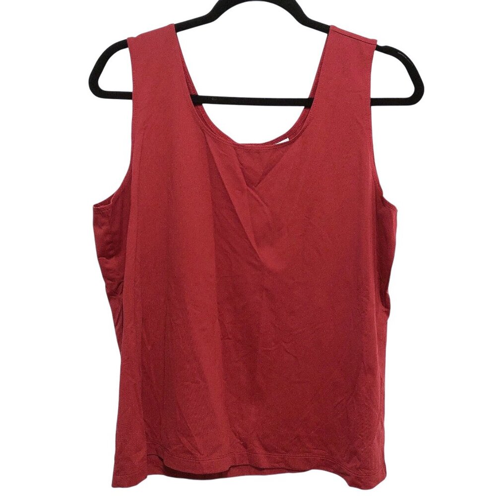 Chico's Solid Red Orange Scoop Neck Sleeveless To… - image 1